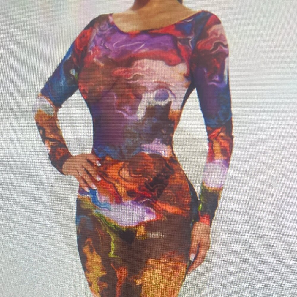 🌹4/50 Beautiful Mesh Maxi Dress - Multi Color